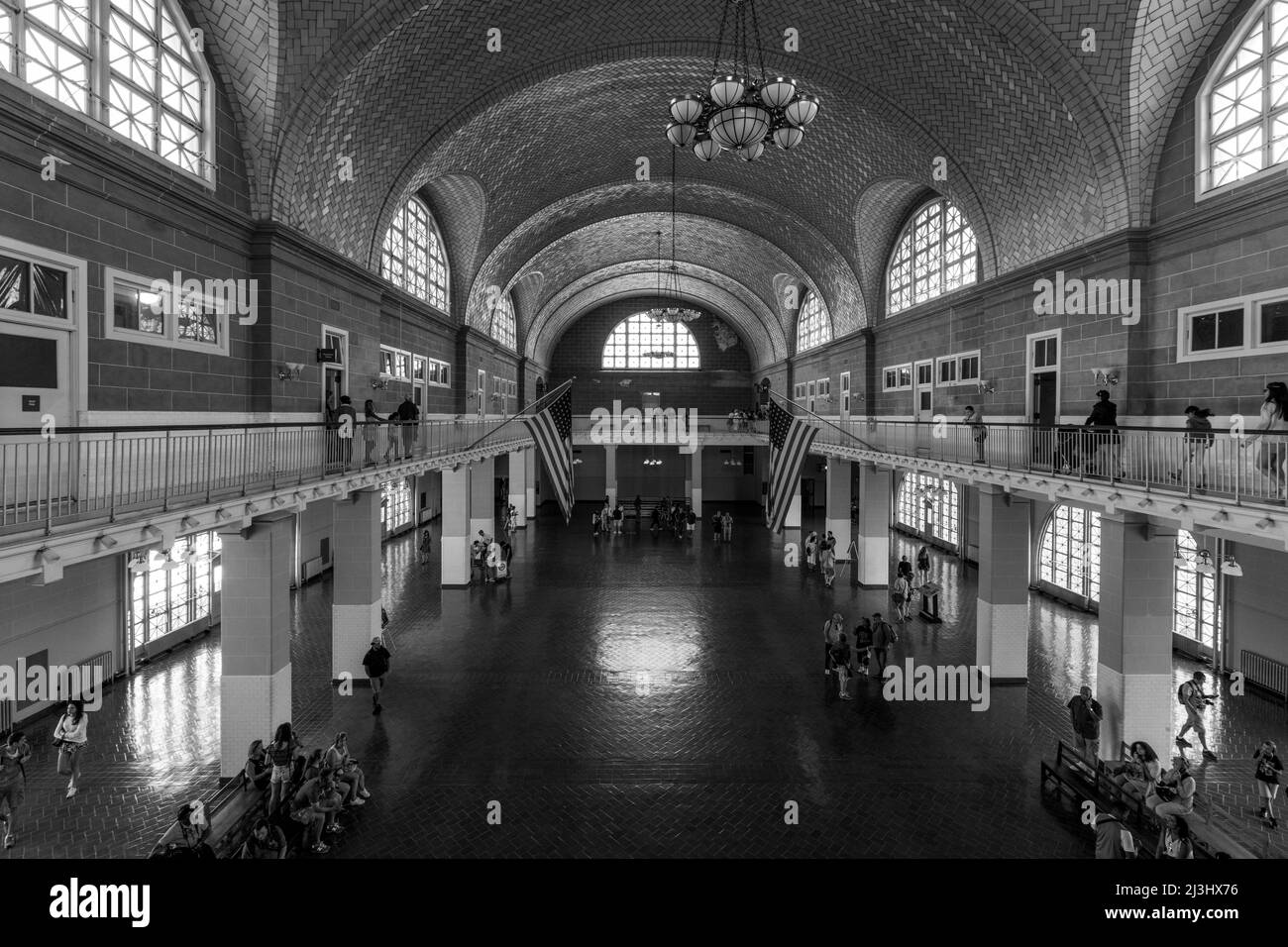 ELLIS ISLAND, New York City, NY, USA, The great hall at Ellis Island