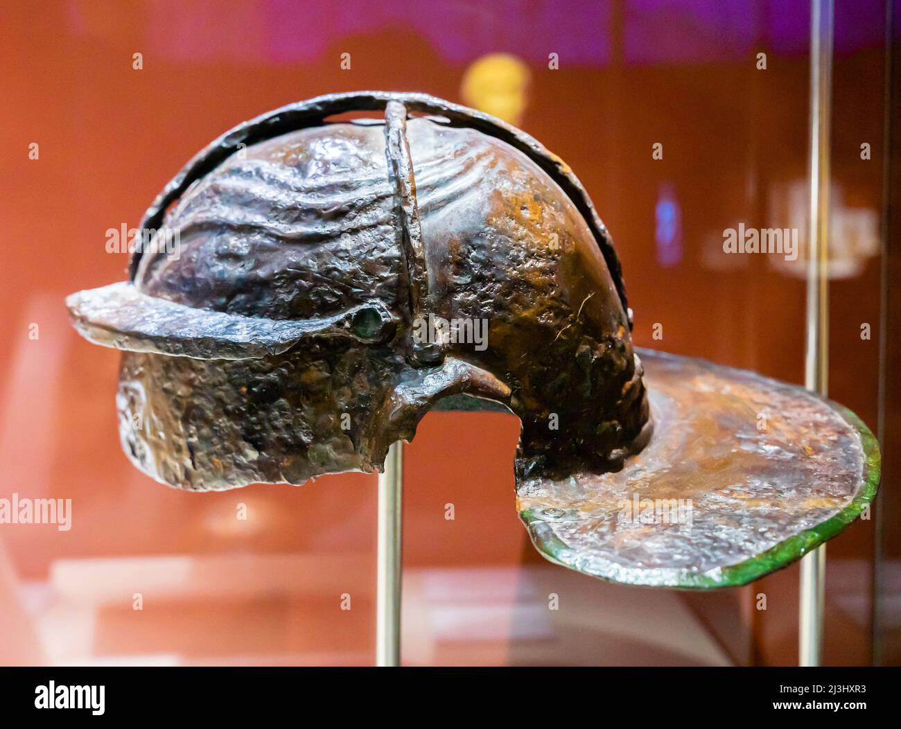 Ancient Roman Helm - Berzovia - Early 2nd Century AD Stock Photo