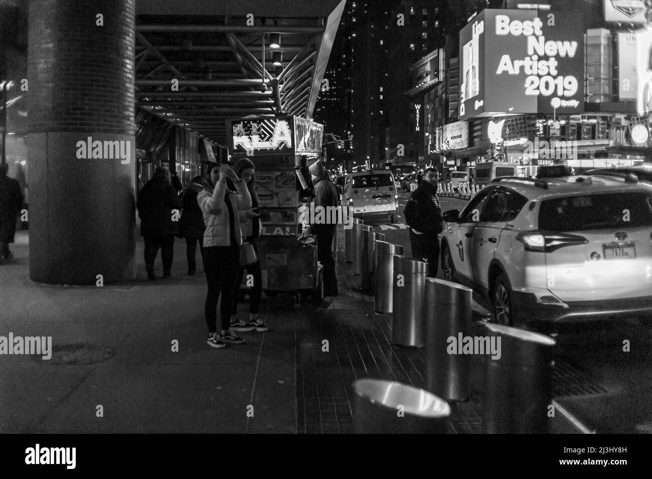 GARMENT DISTRICT, New York City, NY, USA, Neon Lights at Times Square Stock Photo