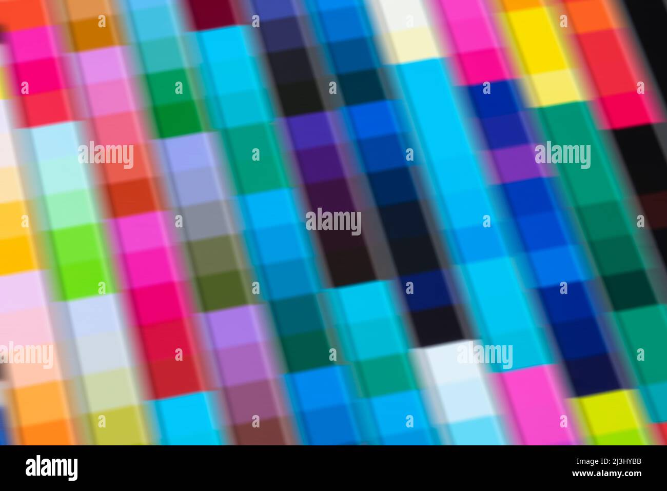 Blurred screen clour calibration chart  background Stock Photo