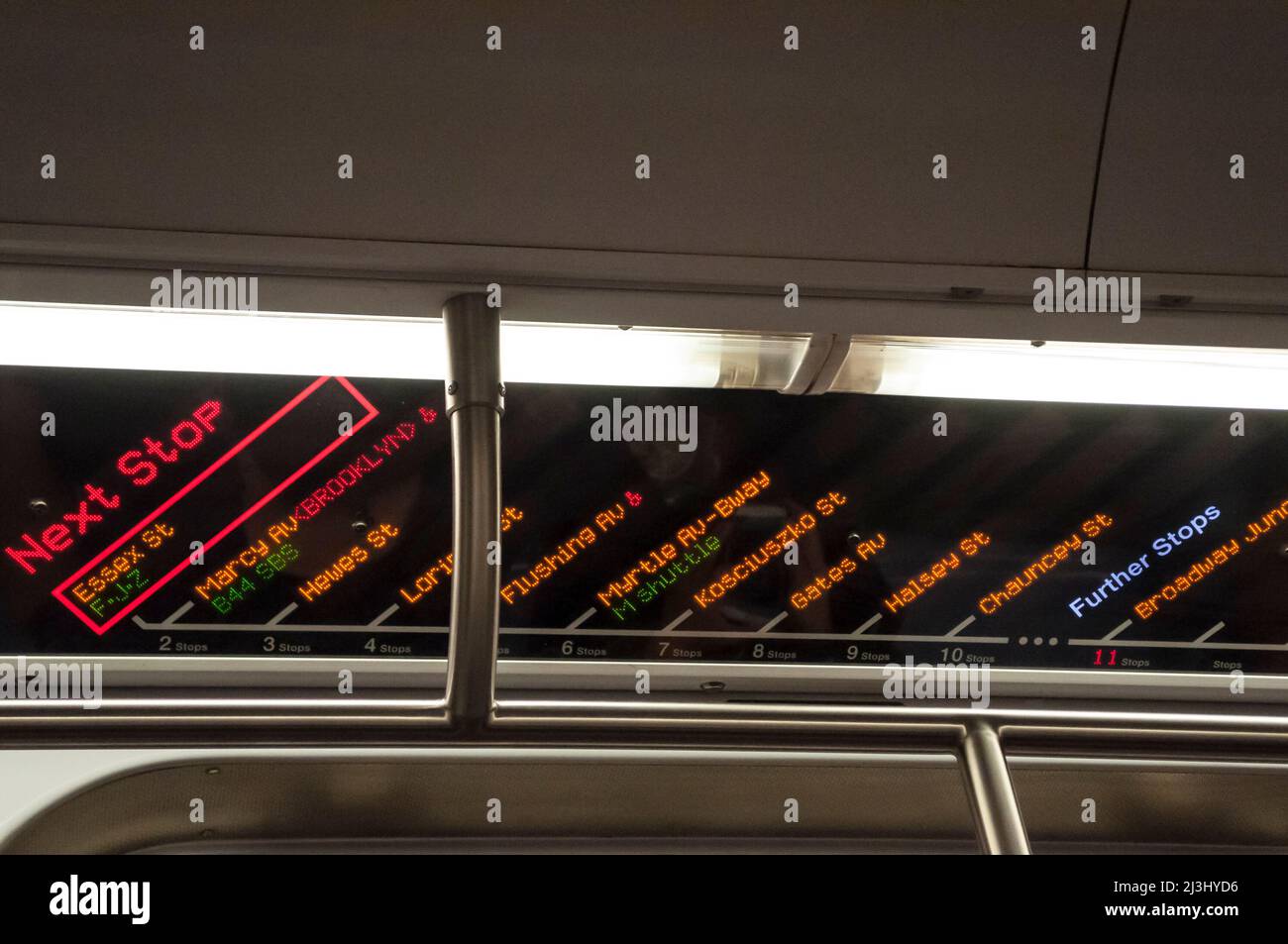 GRAND ST, New York City, NY, USA, in the metro Stock Photo