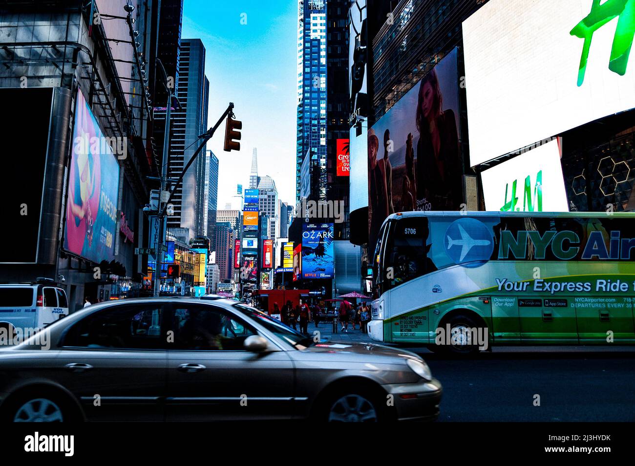W 42 ST/7 AV, New York City, NY, USA, Street Scene at Times Square Stock Photo