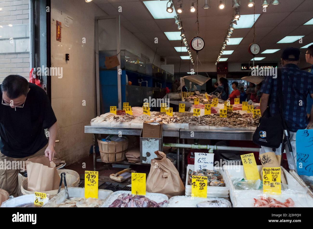 CHRISTOPHER ST/HUDSON ST, New York City, NY, USA, Fish market Stock