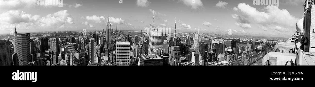 Midtown West, New York City, NY, USA, The view from Top of the Rocks - the viewing platform on Rockefeller Building Stock Photo