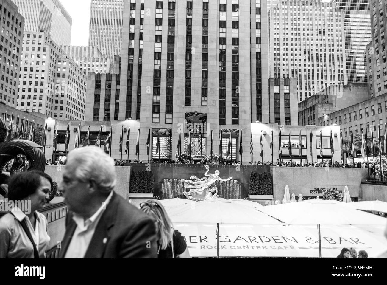 Diamond District, New York City, NY, USA, Rockefeller Center from below Stock Photo