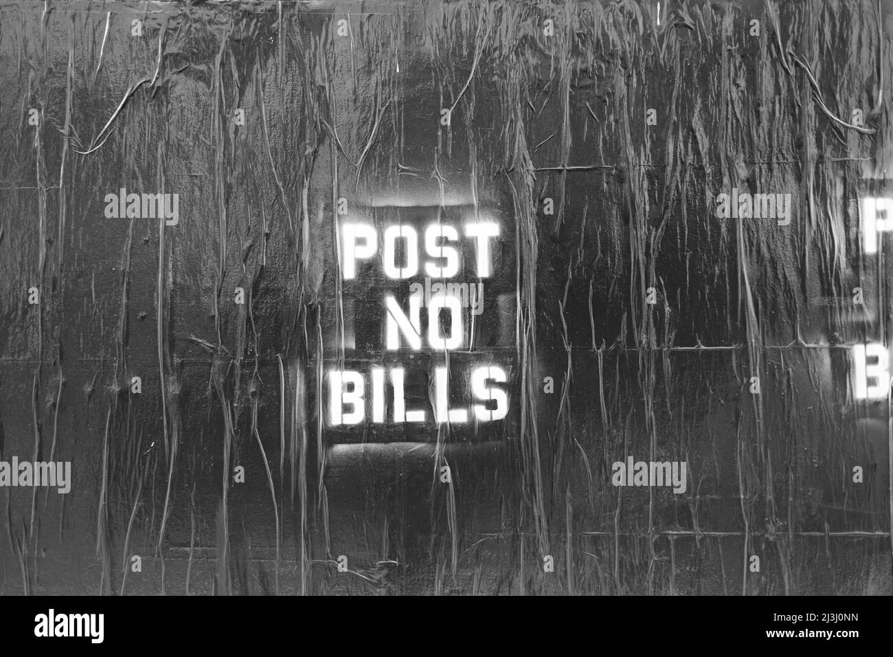 Midtown South, New York City, NY, USA, Post no Bills sign on a wall in New York Stock Photo