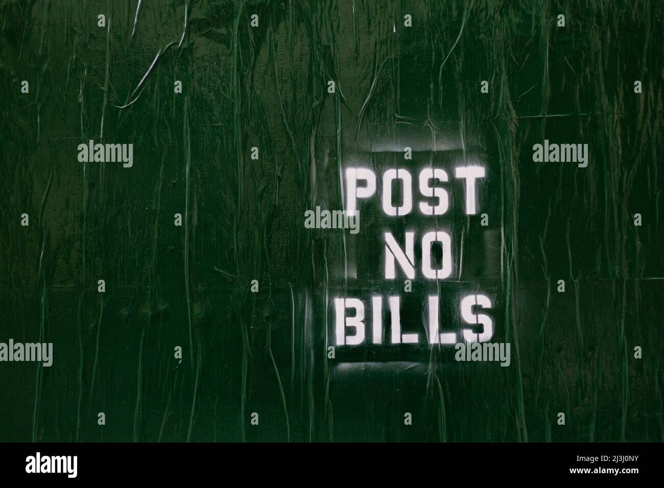 Midtown South, New York City, NY, USA, Post no Bills sign on a wall in New York Stock Photo
