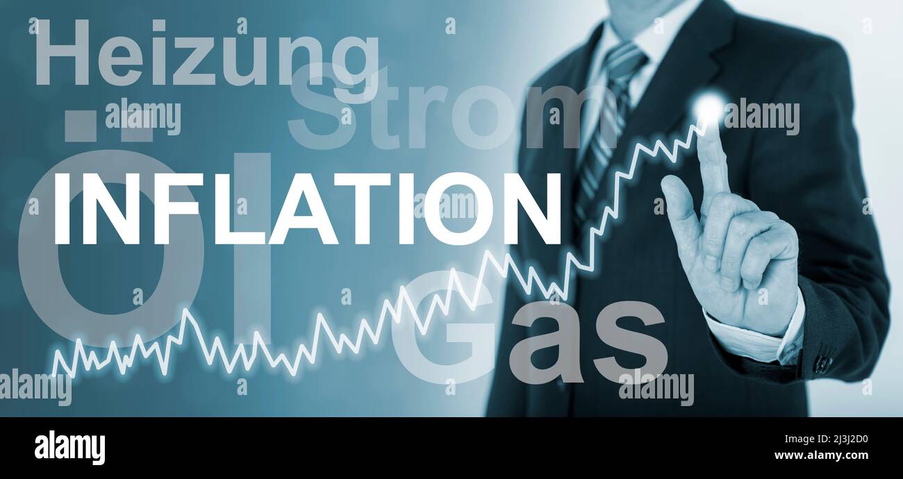 Inflation due to rising energy costs Stock Photo
