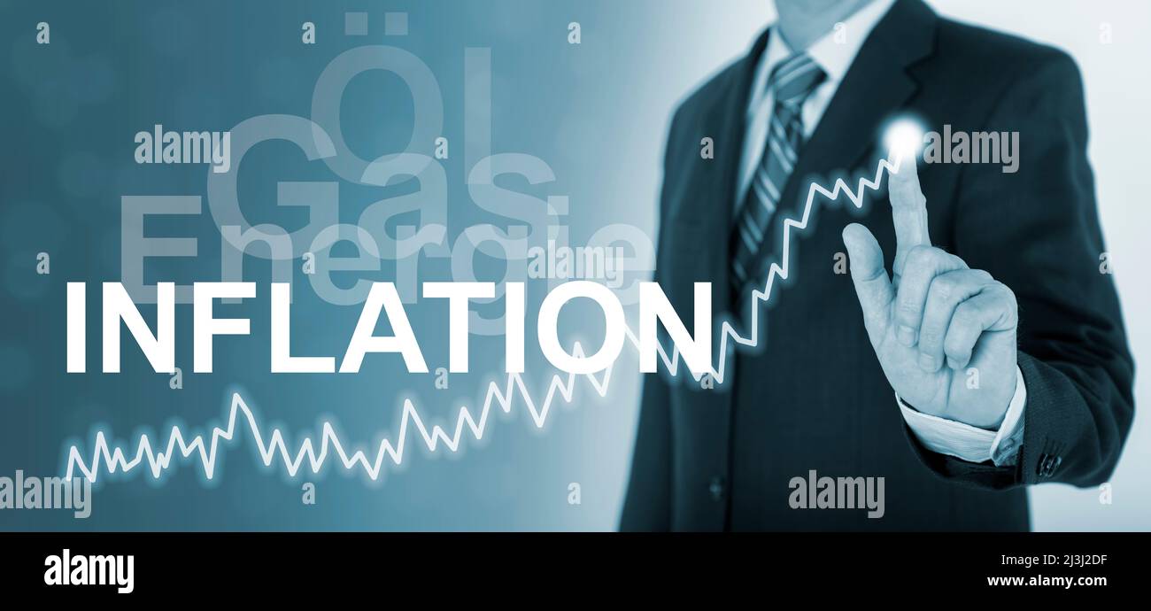 Inflation due to rising energy costs Stock Photo