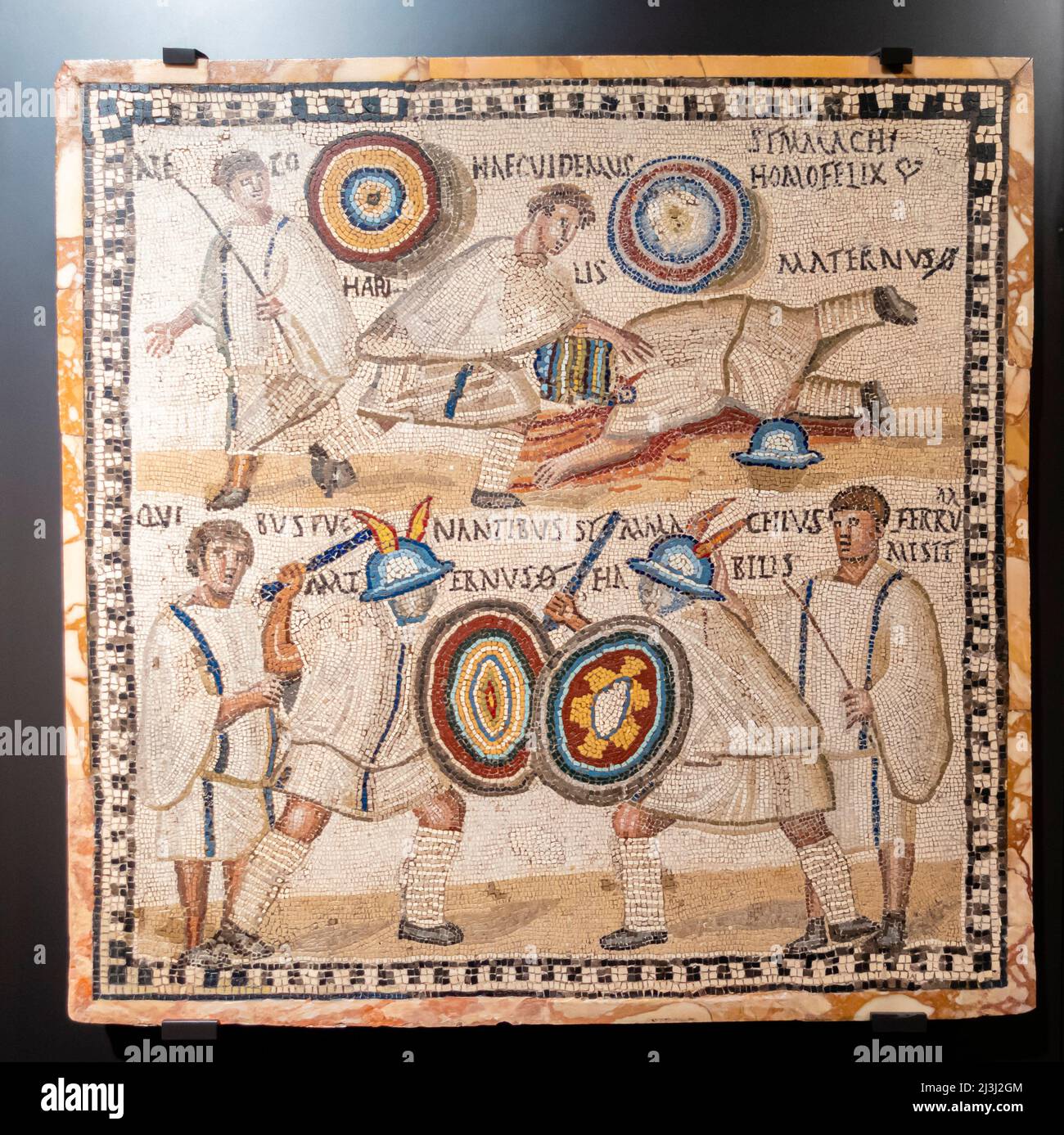 Gladiators Fighting Animals in the circus at Pompeii Baby Onesie