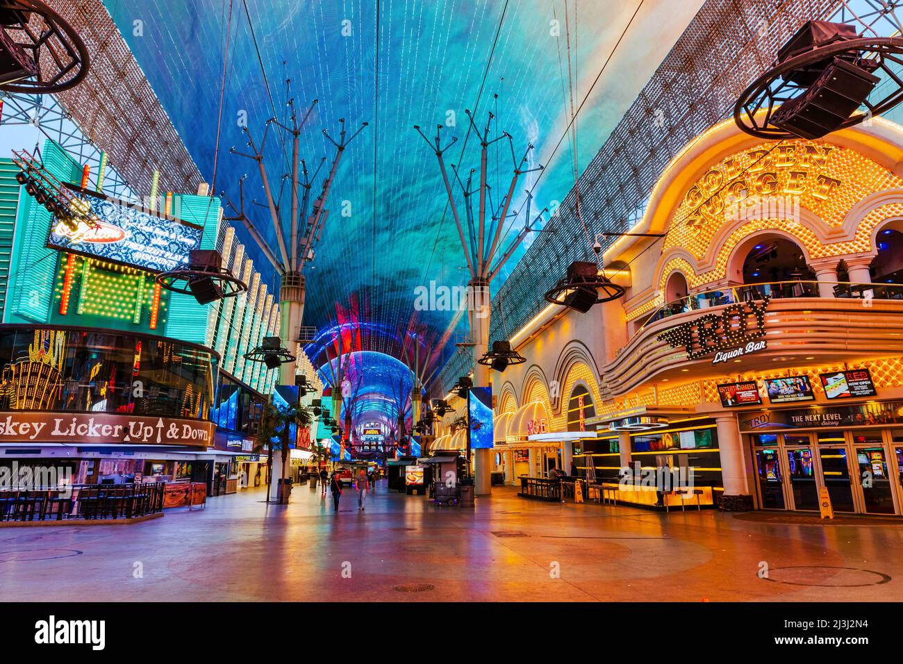 LAS VEGAS, NV, USA - March 28, 2022: Fremont Street in Las Vegas. The street is the second most famous street in the Las Vegas. - Stock Image