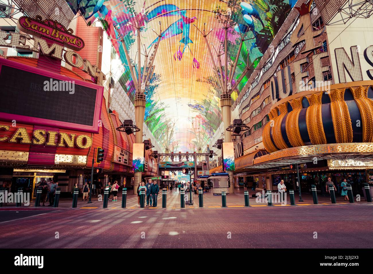 LAS VEGAS, NV, USA - March 28, 2022: Fremont Street in Las Vegas. The