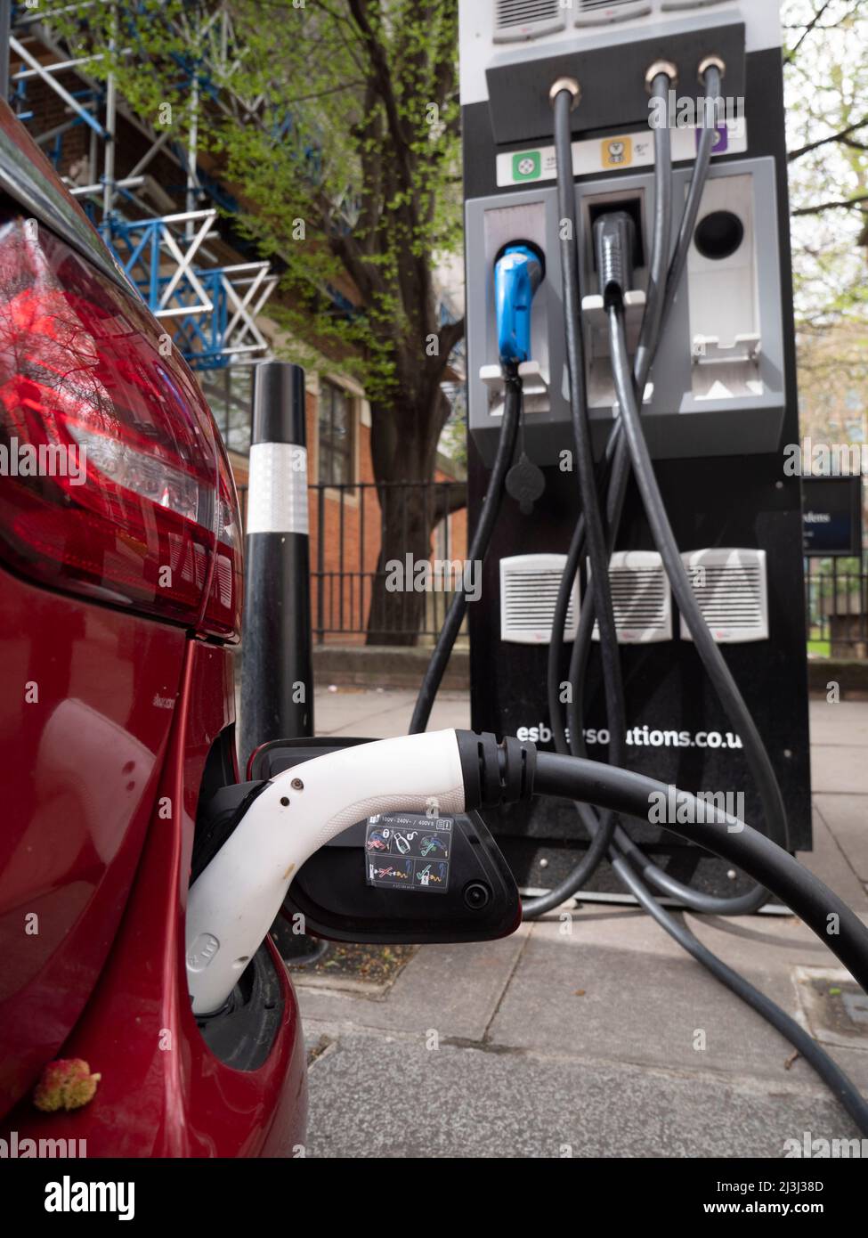 ESB rapid electric charging point London, with CHadeMO, CCS, and AC