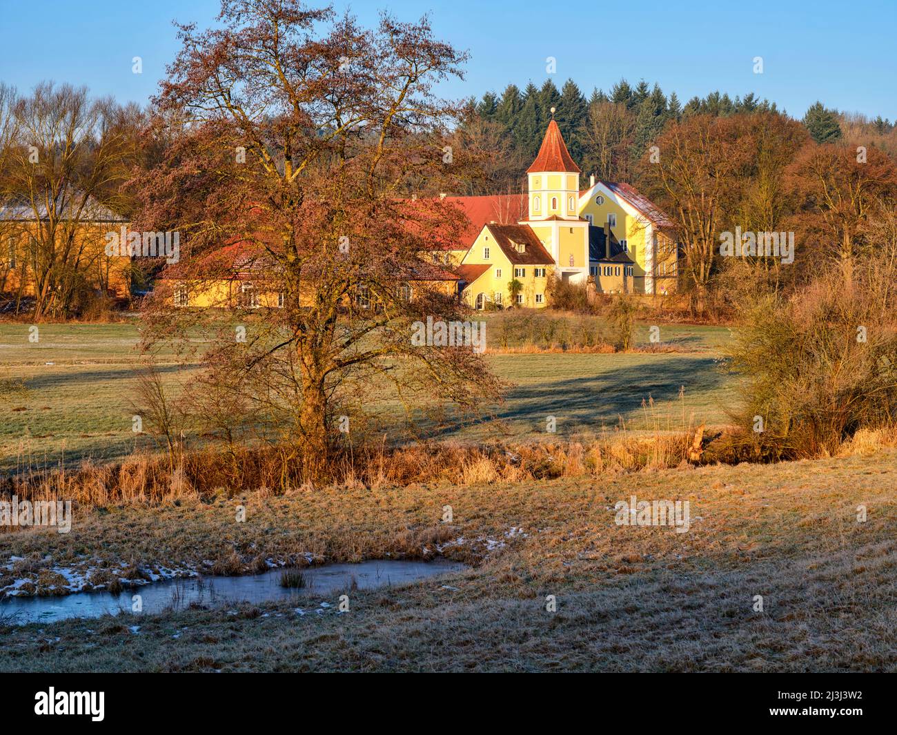 Morning mood at Blumenthal Castle, Aichach Stock Photo