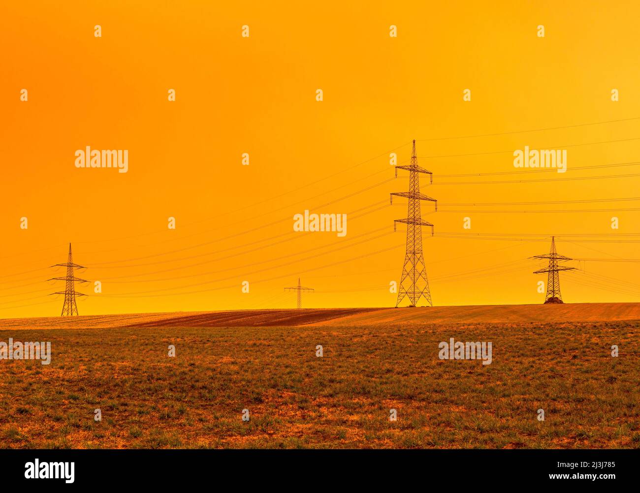 Natural phenomenon, Sahara dust discolors sky over Bavaria, Germany