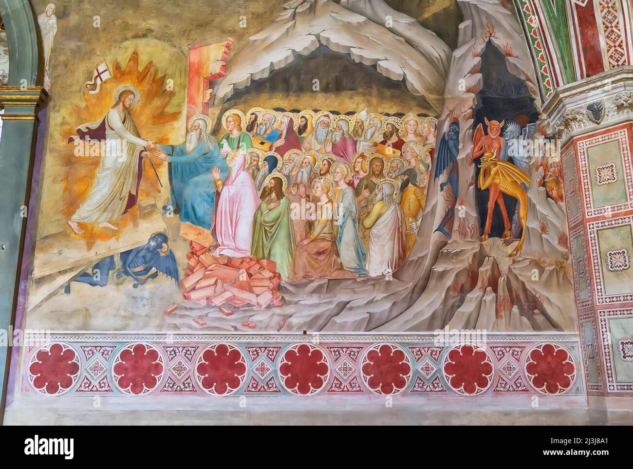 Wall frescoes, Chapel Basilica of Santa Maria Novella, Florence, Tuscany, Italy, Europe Stock Photo