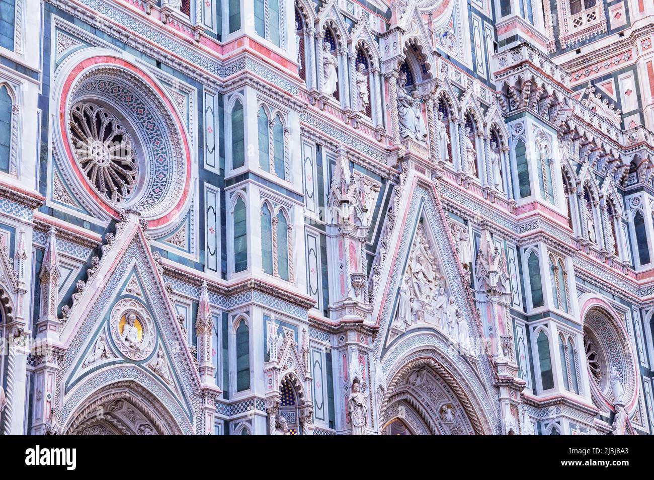 Duomo Santa Maria del Fiore facade, Florence, Tuscany, Italy, Europe Stock Photo