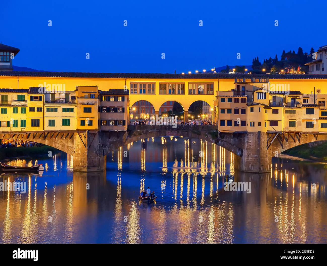 Ponte Vecchio by night, Florence, Tuscany, Italy Stock Photo