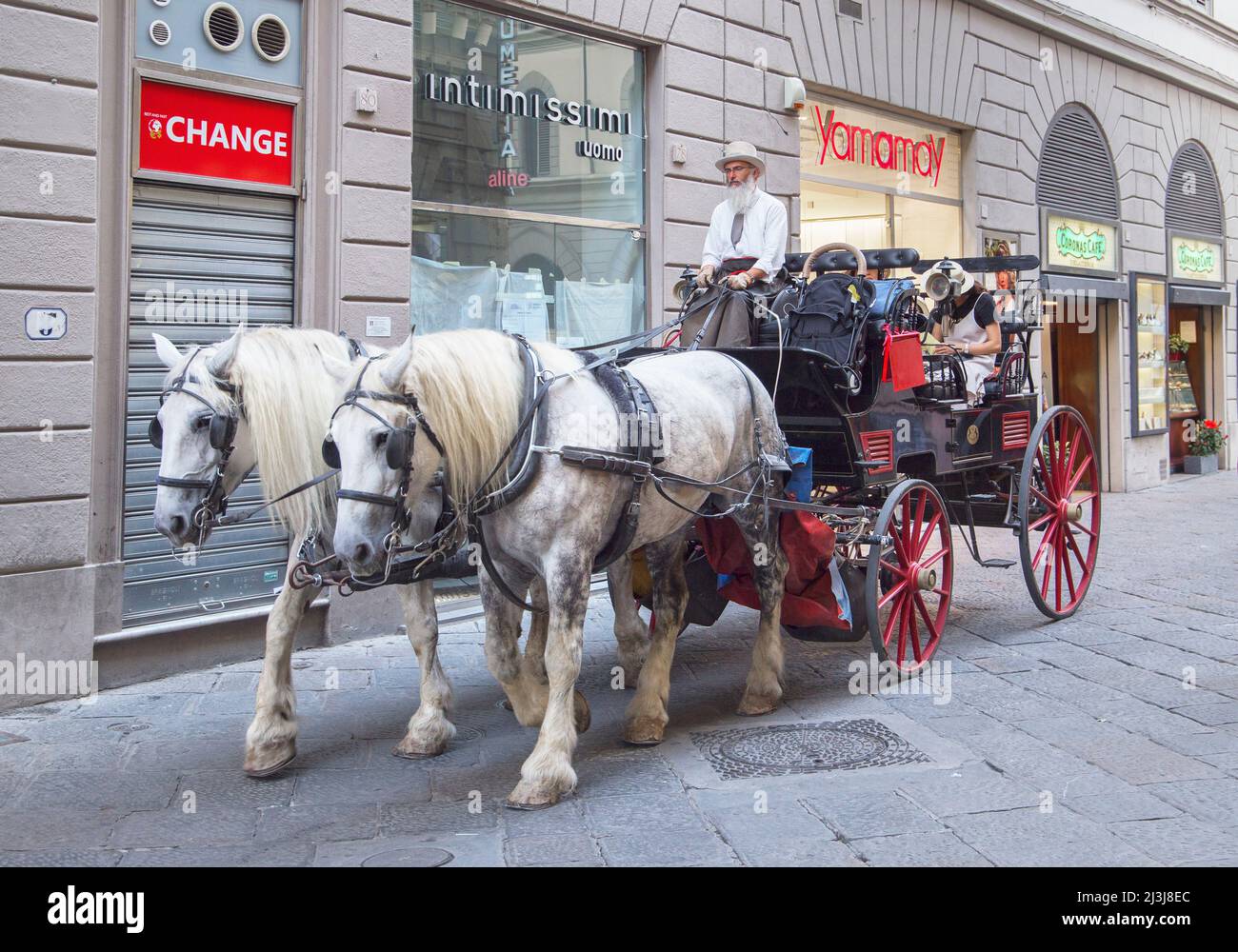 Horse carriage, Florence; Tuscany; Italy; Europe Stock Photo