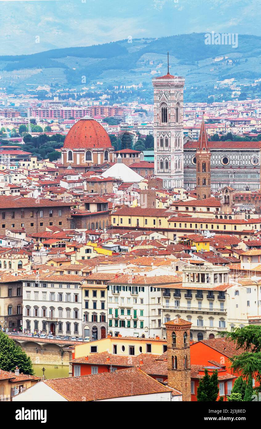 Florence cityscape viewed from Piazzale Michelangelo, Florence, Tuscany, Italy Stock Photo