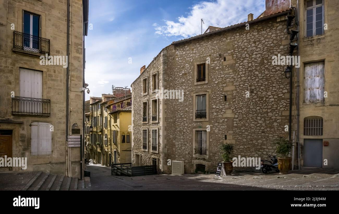 Rue Sainte Anne in Montpellier. Stock Photo