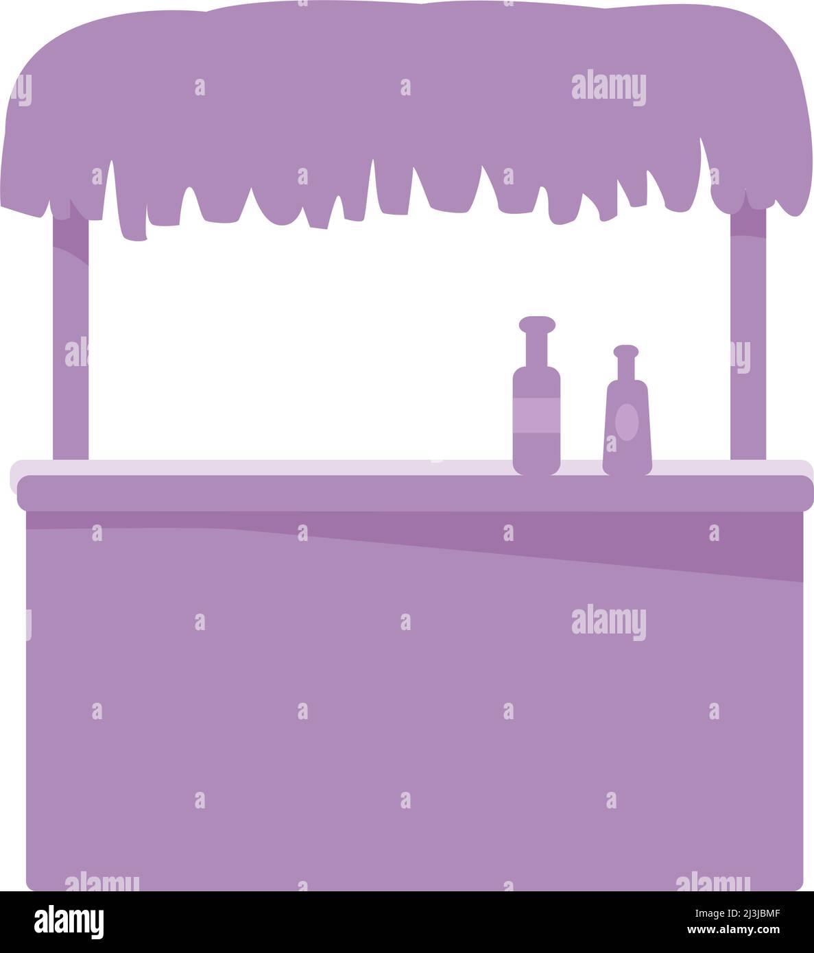 Tropical bar stand semi flat color vector object Stock Vector