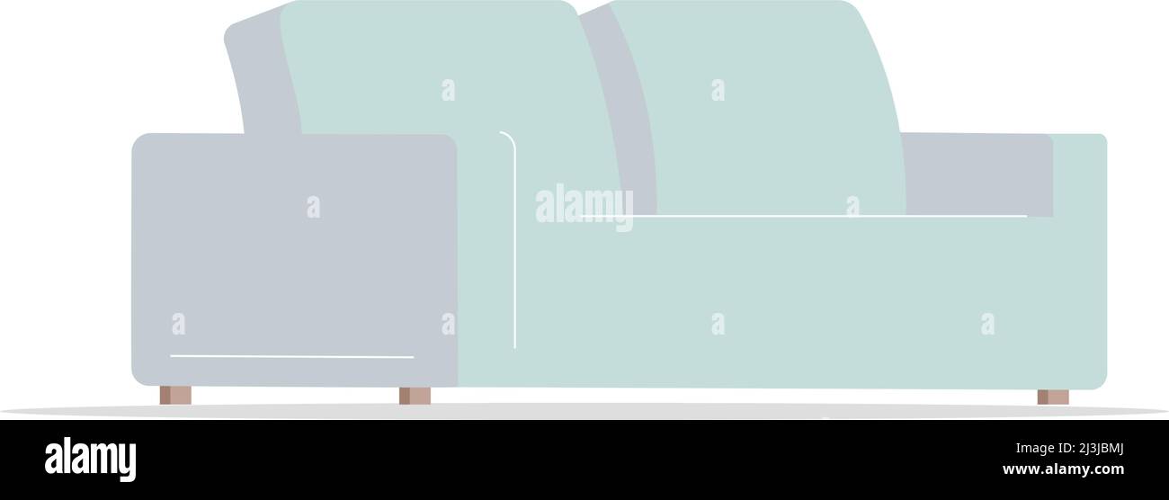 Minimalist white sofa semi flat color vector object Stock Vector