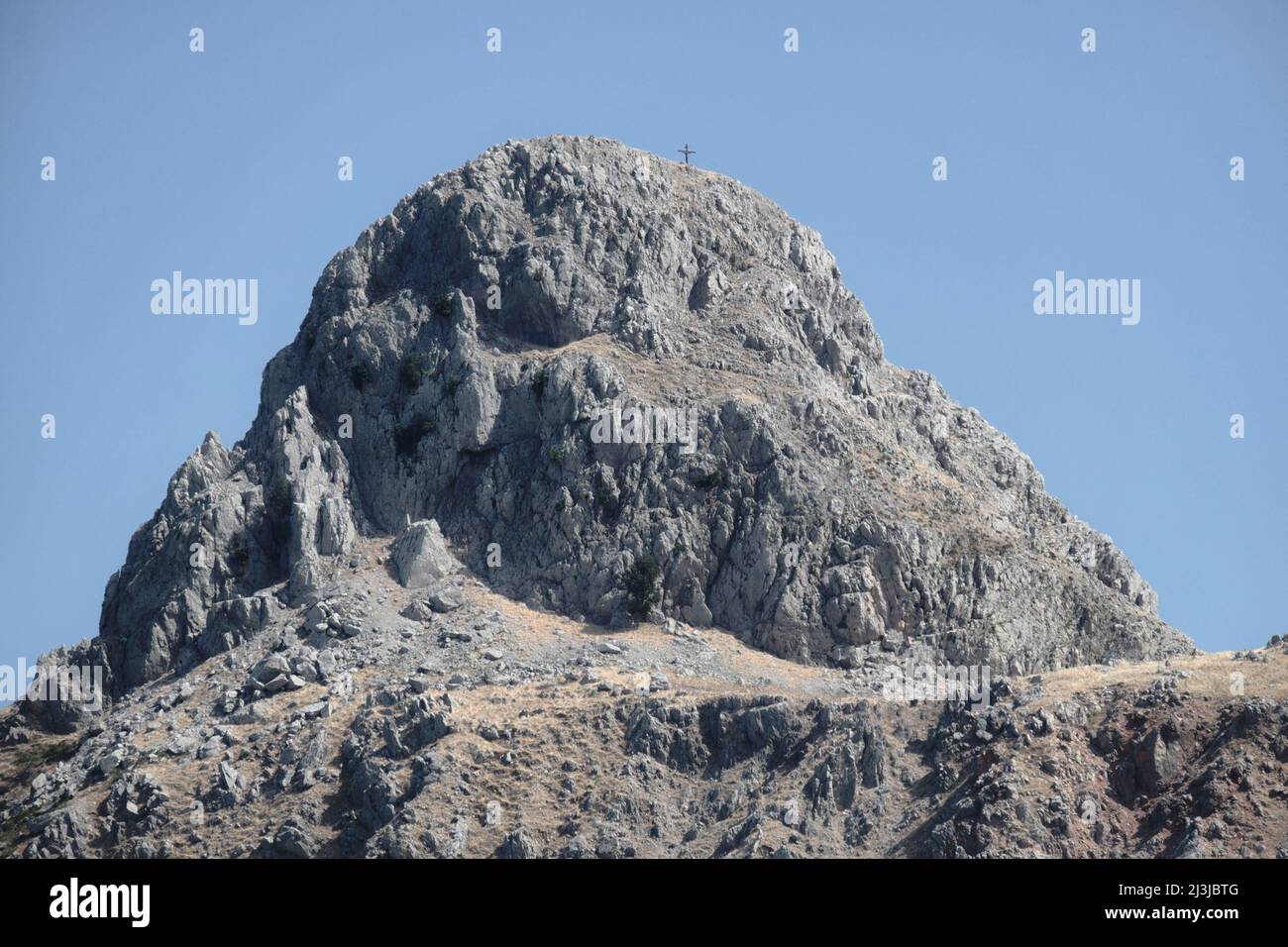 Rocca di Novara Peak (also called “Rocca di Salvatesta” and “Cervino di Sicilia”) in Peloritani mountains, Sicily Stock Photo