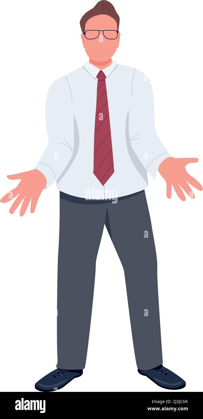 Upset businessman semi flat color vector character Stock Vector