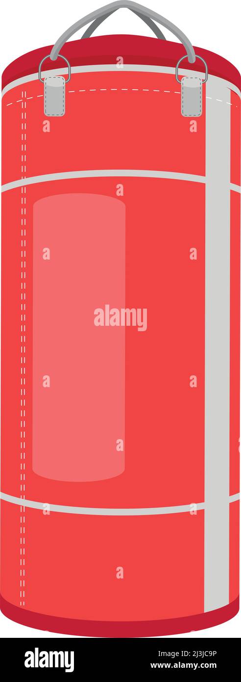 Boxing punching bag semi flat color vector object Stock Vector