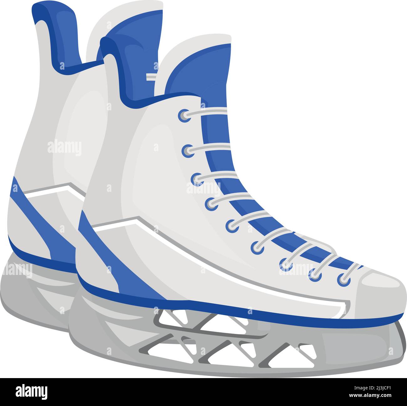 Ice skates semi flat color vector object Stock Vector