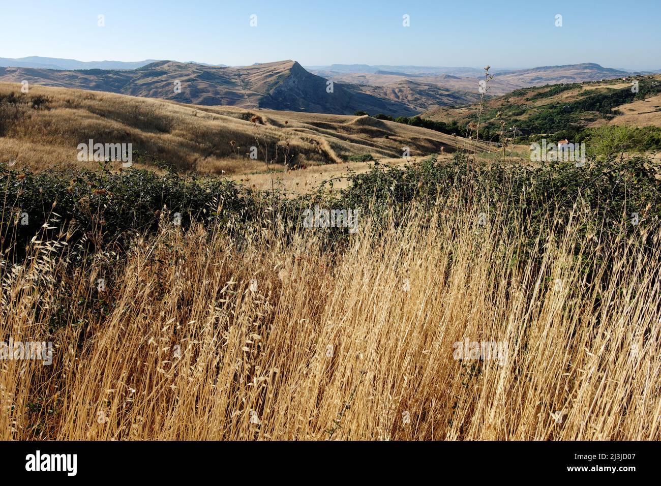 sicilian rural landscape around Petralia Soprana, Sicily Stock Photo