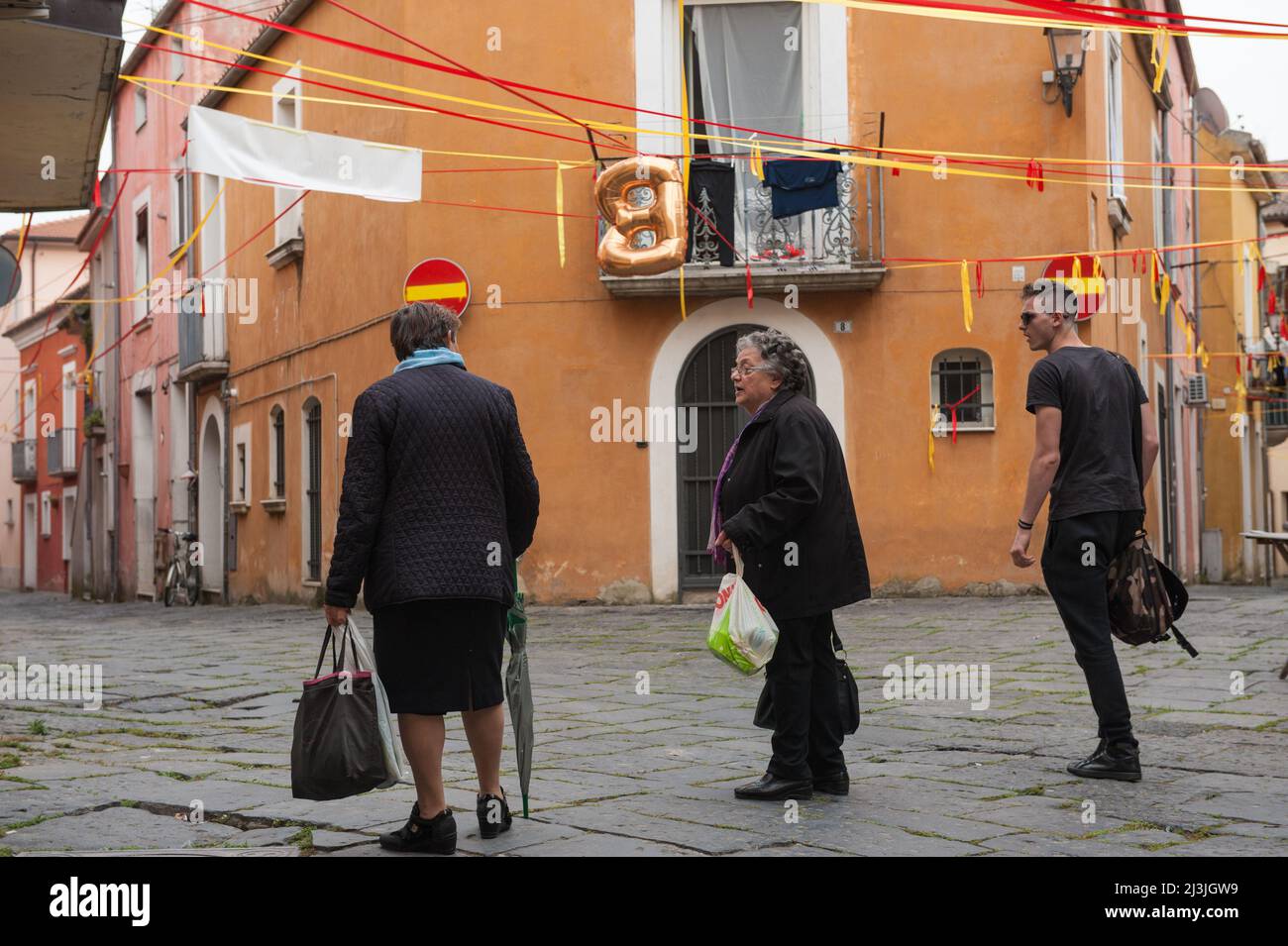 Benevento, Italy 11/05/2016: elderly women talk among the alleys of the historic center. ©Andrea Sabbadini Stock Photo