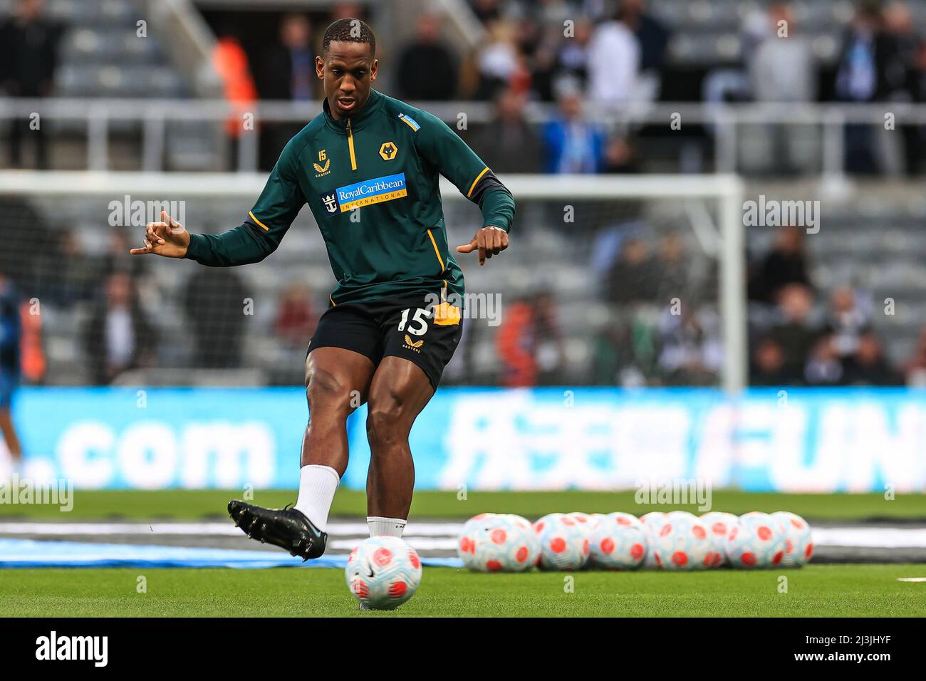 Willy Boly #15 of Wolverhampton Wanderers during the pre-game warmup ...
