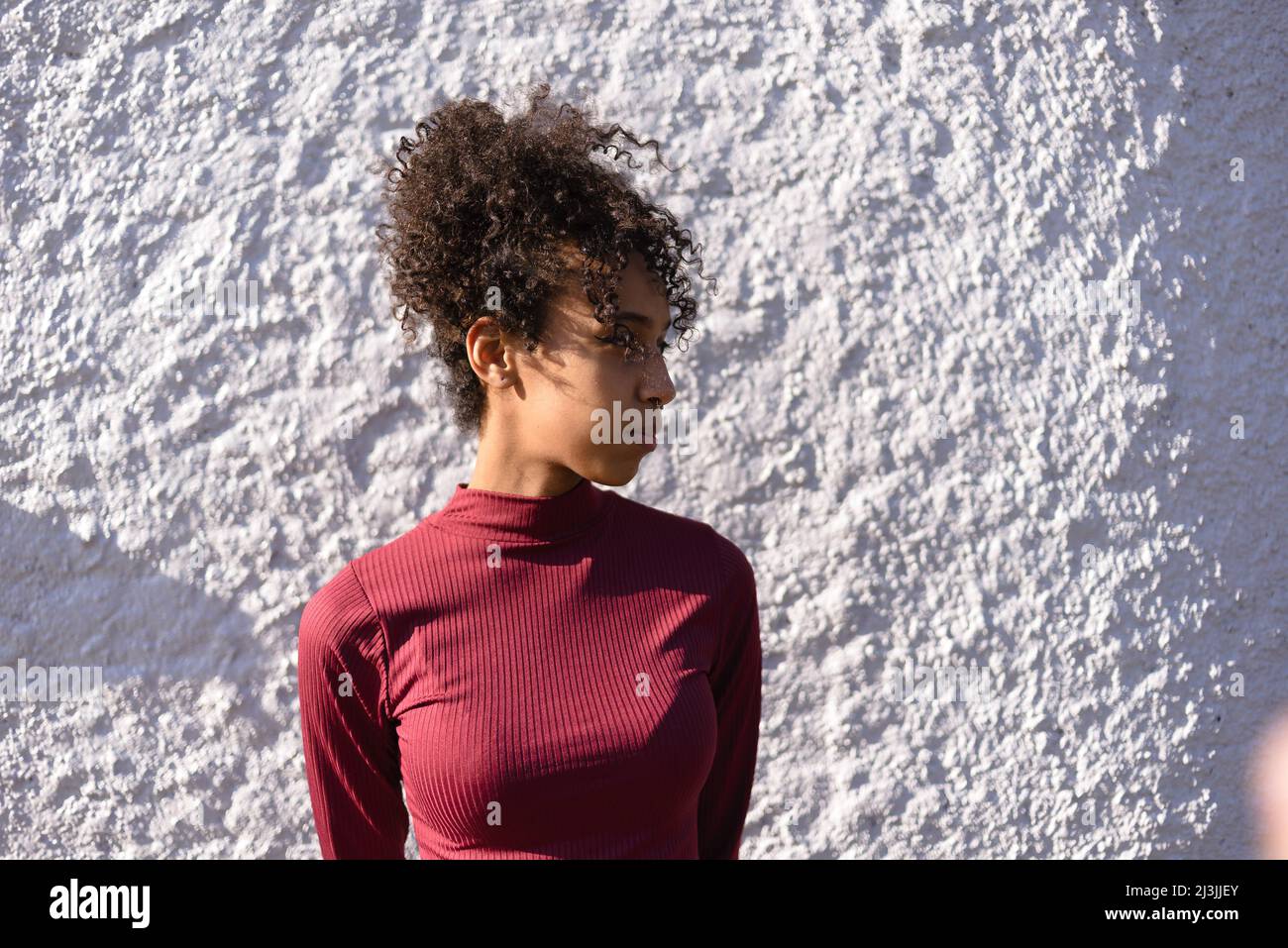 African American young woman portrait outdoors in urban landscape Stock ...