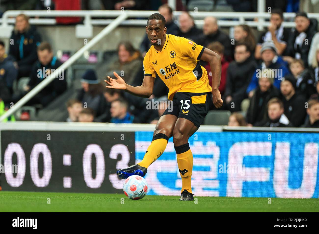 Newcastle, UK. 08th Apr, 2022. Willy Boly #15 of Wolverhampton ...