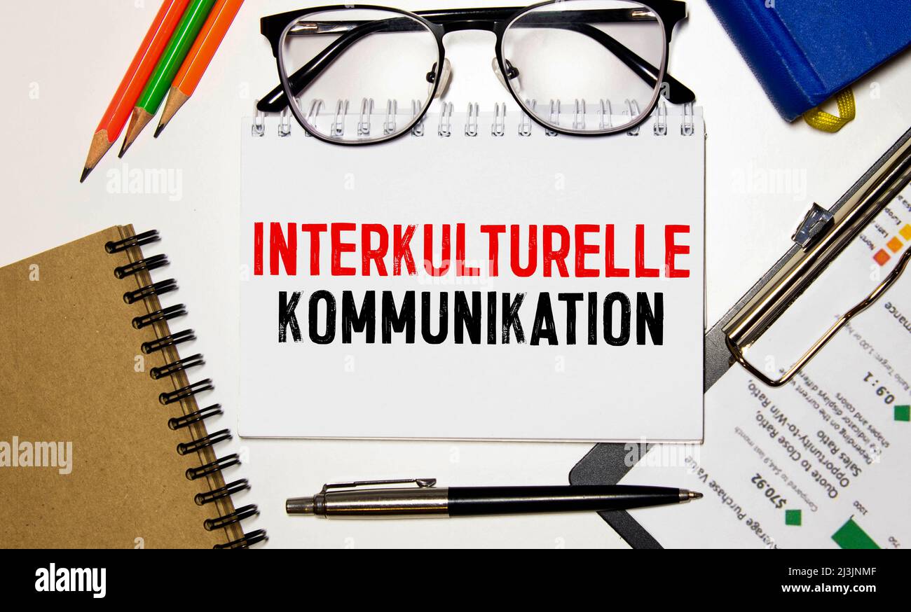 text Interkulturelle Kommunikation, business and learn concept Stock Photo