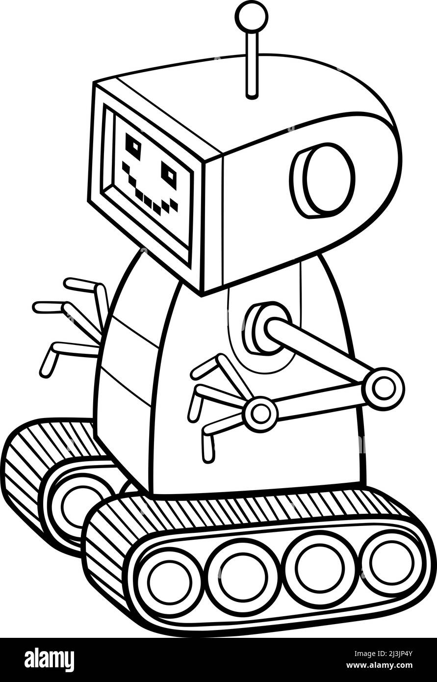 How To Draw a Simple Robot Toy - Rainbow Printables