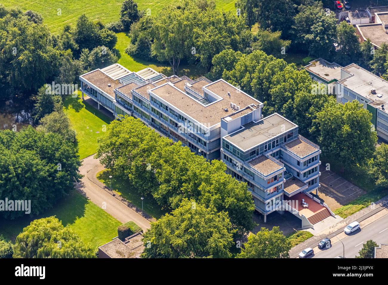 Aerial photograph, LAG Landesarbeitsgericht Hamm in Uentrop, Hamm, Ruhr area, North Rhine-Westphalia, Germany, DE, Europe, birds-eyes view, aerial pho Stock Photo