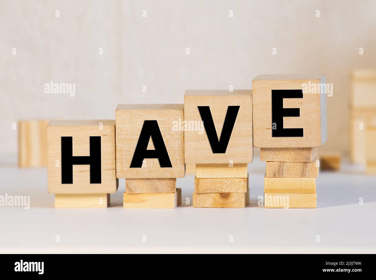 words Have written in wooden alphabet letters isolated on an craft ...