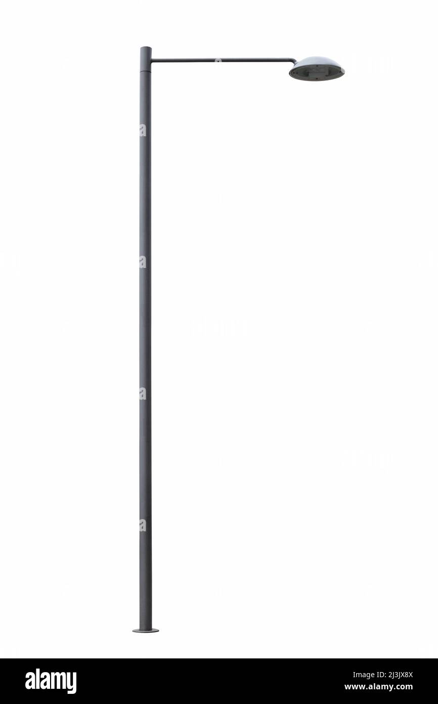 Photo of street lamppost, isolated over white background Stock Photo