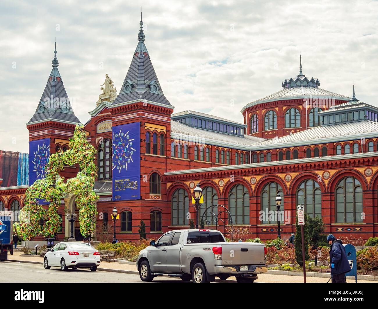 Washington DC, MAR 30 2022 - Overcast view of the Smithsonian Arts Industries Building Stock Photo