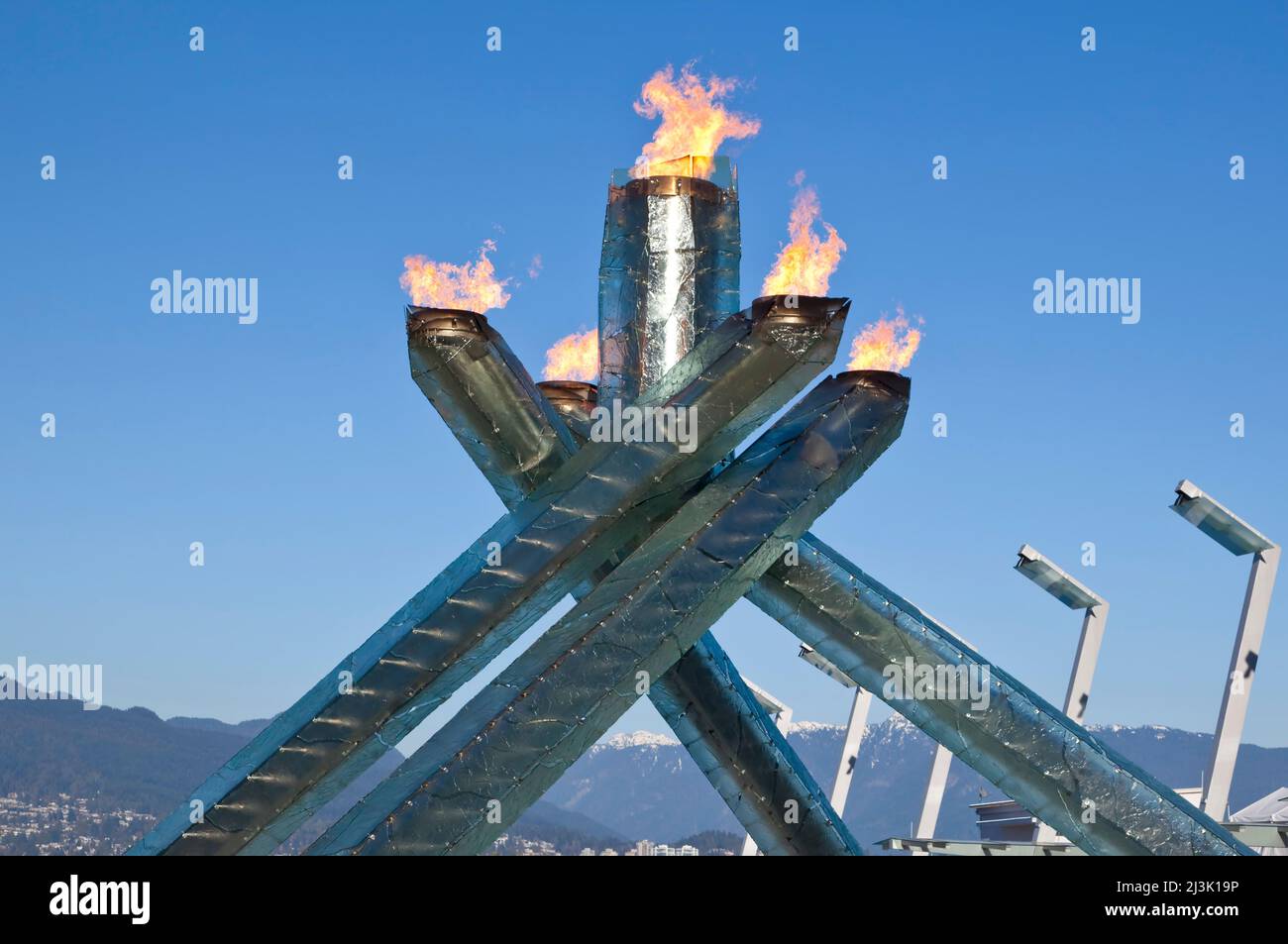 Olympic Cauldron, Vancouver Convention Centre Plaza, Vancouver, British Columbia, Canada Stock