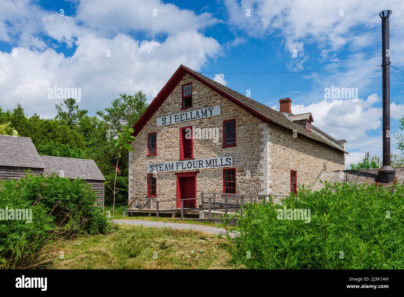 Steam flour mills at Upper Canada Village; Morrisburg, Ontario, Canada Stock Photo