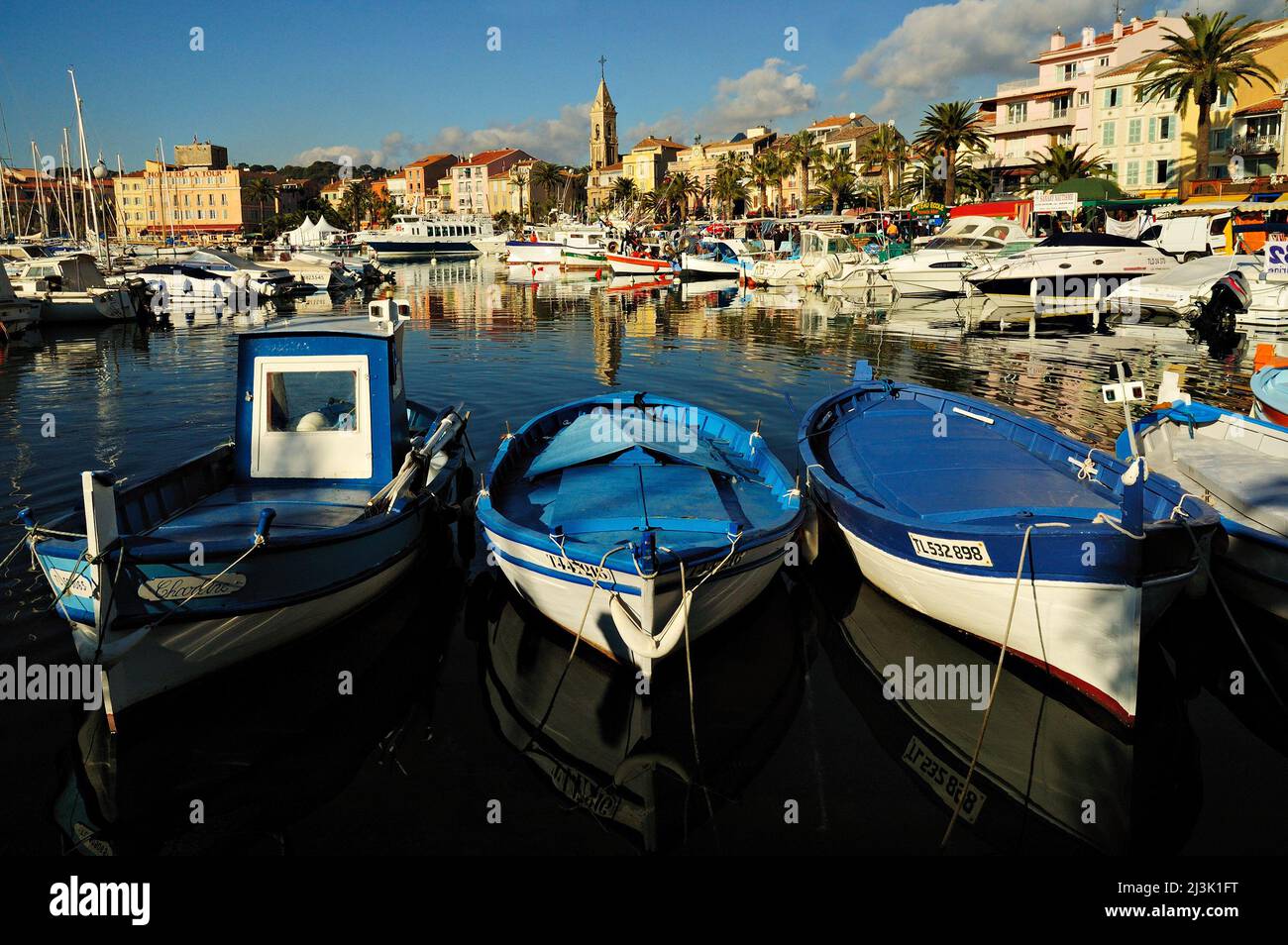 Sanary-sur-Mer and its traditional port, Var, Provence-Alpes-Côte d'Azur, France Stock Photo