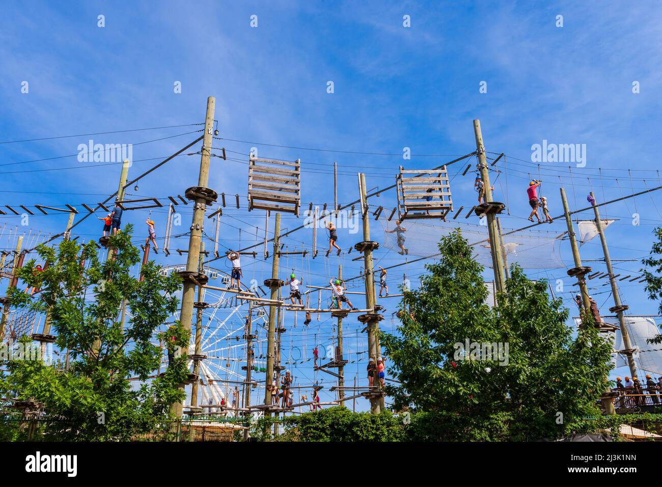 Aerial adventure course in the Old Port of Montreal; Montreal, Quebec ...