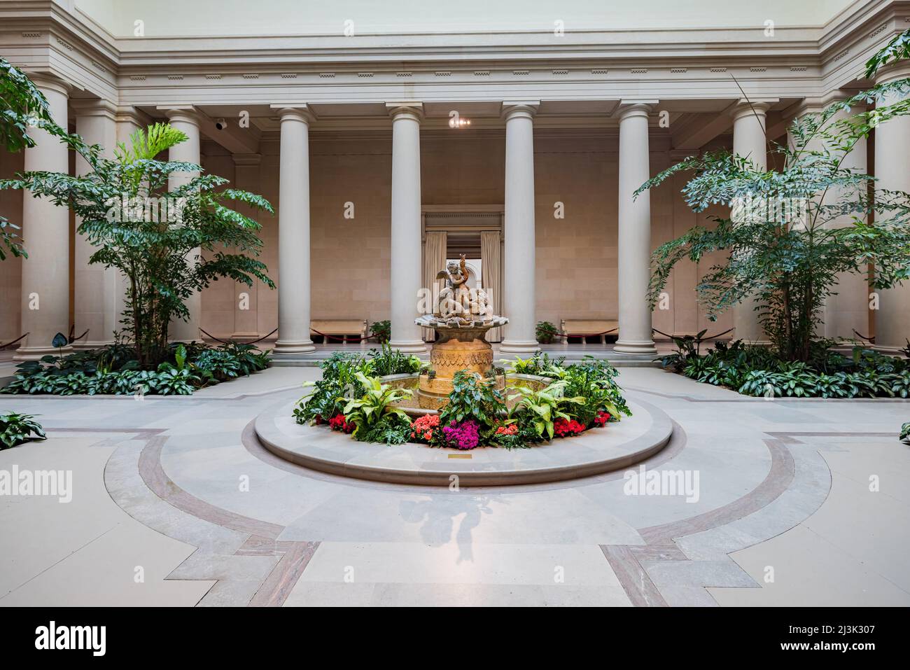 Washington DC, MAR 31 2022 - Beautiful fountain in the National Gallery of Art Stock Photo