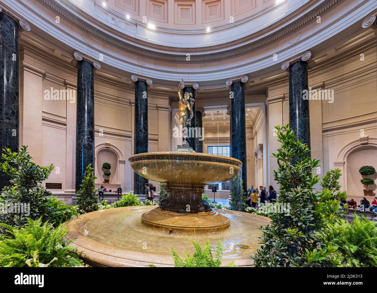 Washington DC, MAR 31 2022 - Beautiful fountain in the National Gallery of Art Stock Photo