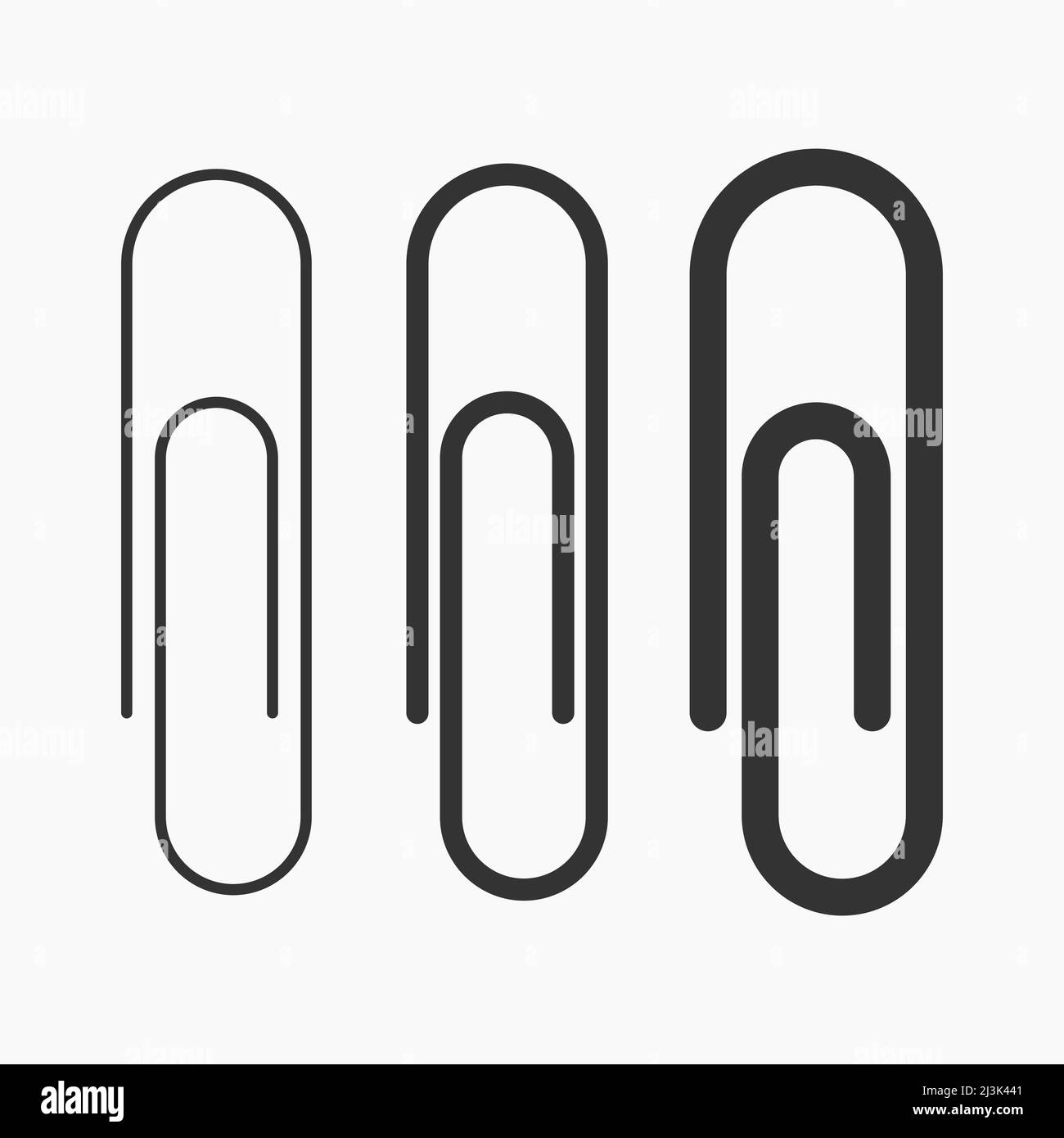 paper clip thin and thick icon vector flat illustration Stock Vector