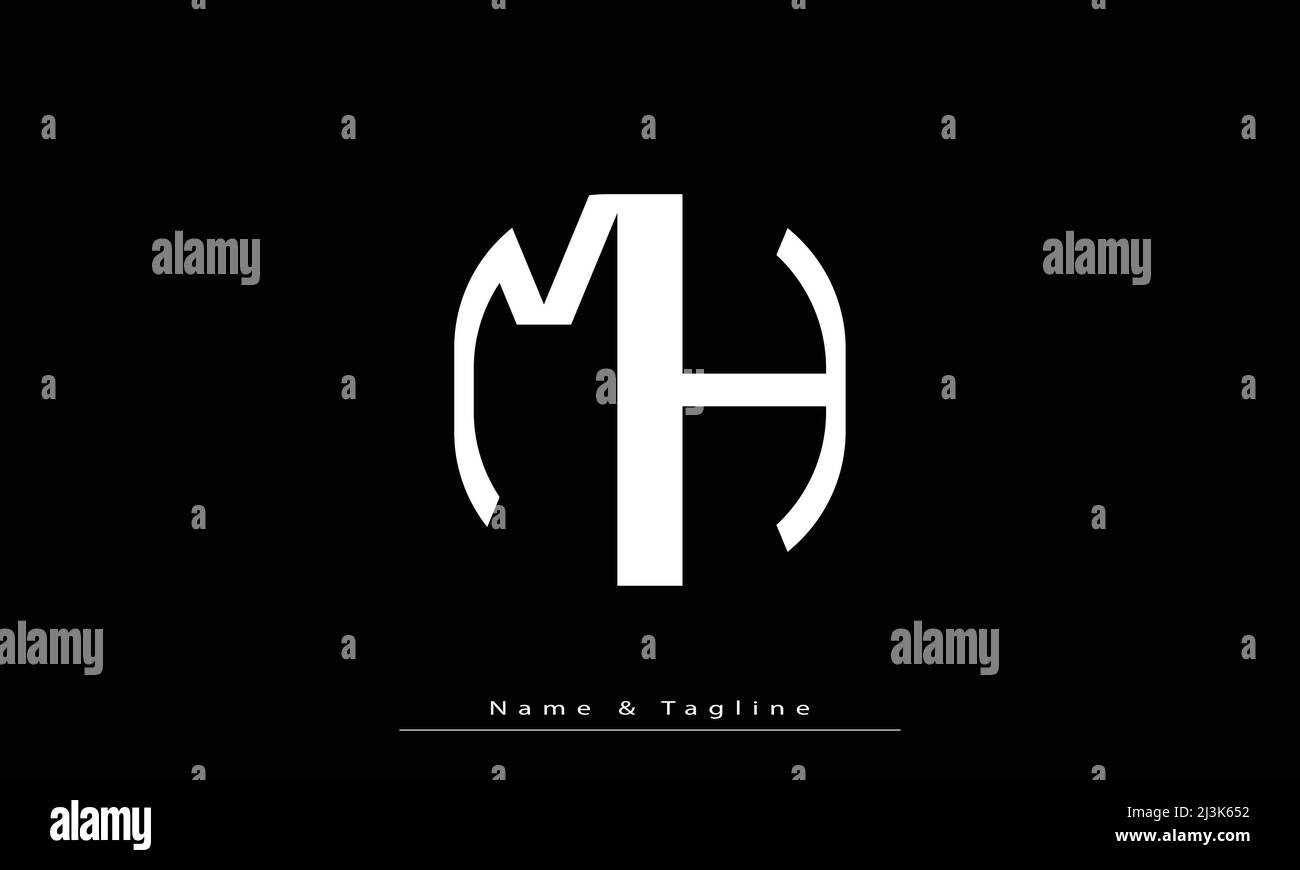 Alphabet letters Initials Monogram logo MH , HM Stock Vector